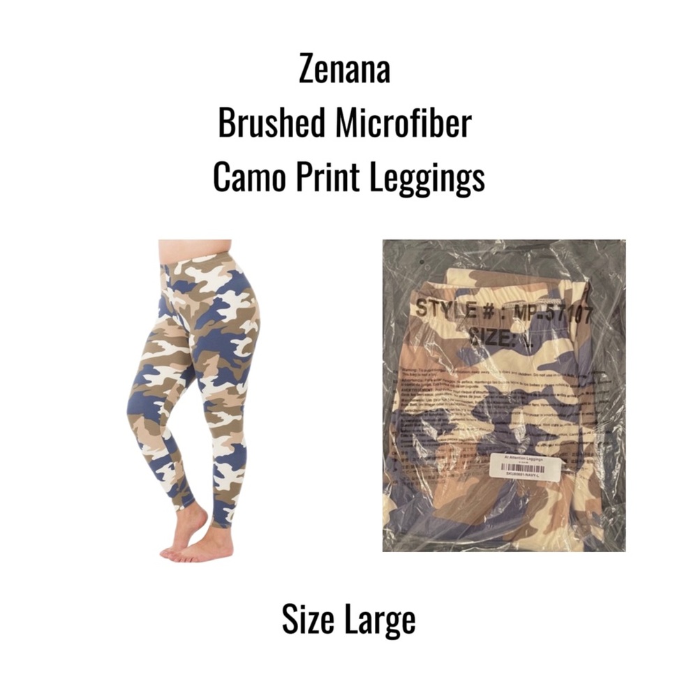 Zenana Large Brushed Microfiber Camo Print Leggings